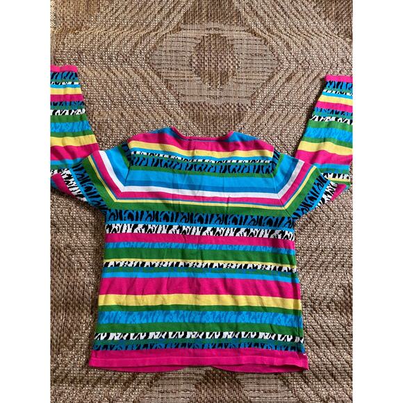 Vtg. Fisher Hill Vibrant Zebra Stripe Pattern SZ M Y2K - Picture 5 of 7